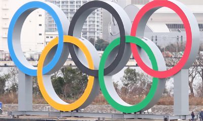 Anis olmpicos so instalados na Baa de Tquio para os Jogos de 2020