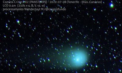 Cometa K2 chega hoje ao ponto mais prximo da Terra
