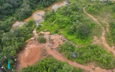 PM e Sema desmantelam acampamento de garimpo ilegal em rea de preservao ambiental