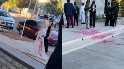 Mulher contrata trio para jogar tinta vermelha em noiva no dia do casamento