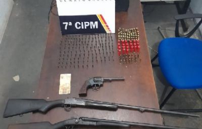 PM prende homem por contrabando, caa ilegal e porte de armas de fogo