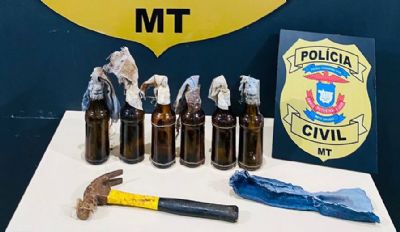 Polcia apreende garrafas de coquetel molotov que seriam utilizados em novos ataques em MT