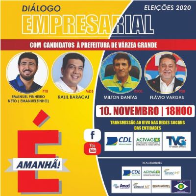Dilogo Empresarial discute propostas para VG com candidatos  prefeitura