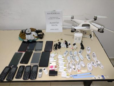 Policiais penais interceptam drone com celulares e drogas na Penitenciria Central