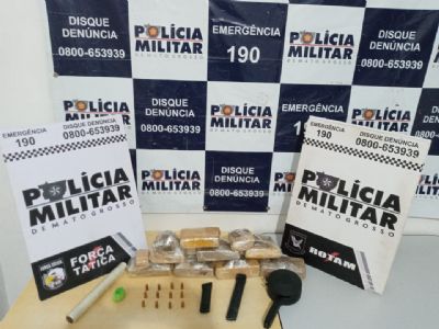Trio  preso com 11 tabletes de maconha no bairro Novo Paraso