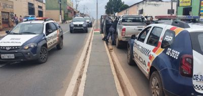 PM recupera caminhonete roubada de famlia em Cuiab