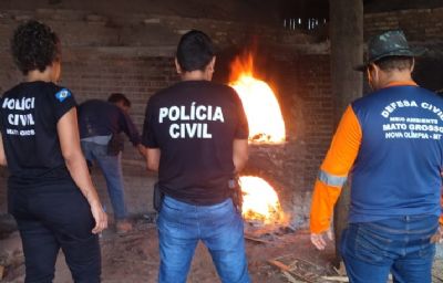 Polcia Civil incinera 35 quilos de pasta base e maconha