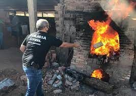 Polcia Civil realiza a sexta incinerao de entorpecentes neste ano em Rondonpolis