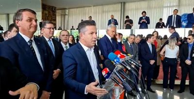Vdeo | Em Braslia, Mauro Mendes garante que vai trabalhar para reeleger Bolsonaro