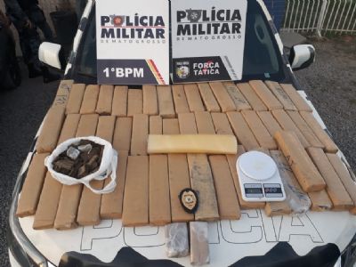 PM prende casal com 50 kg de maconha em Cuiab